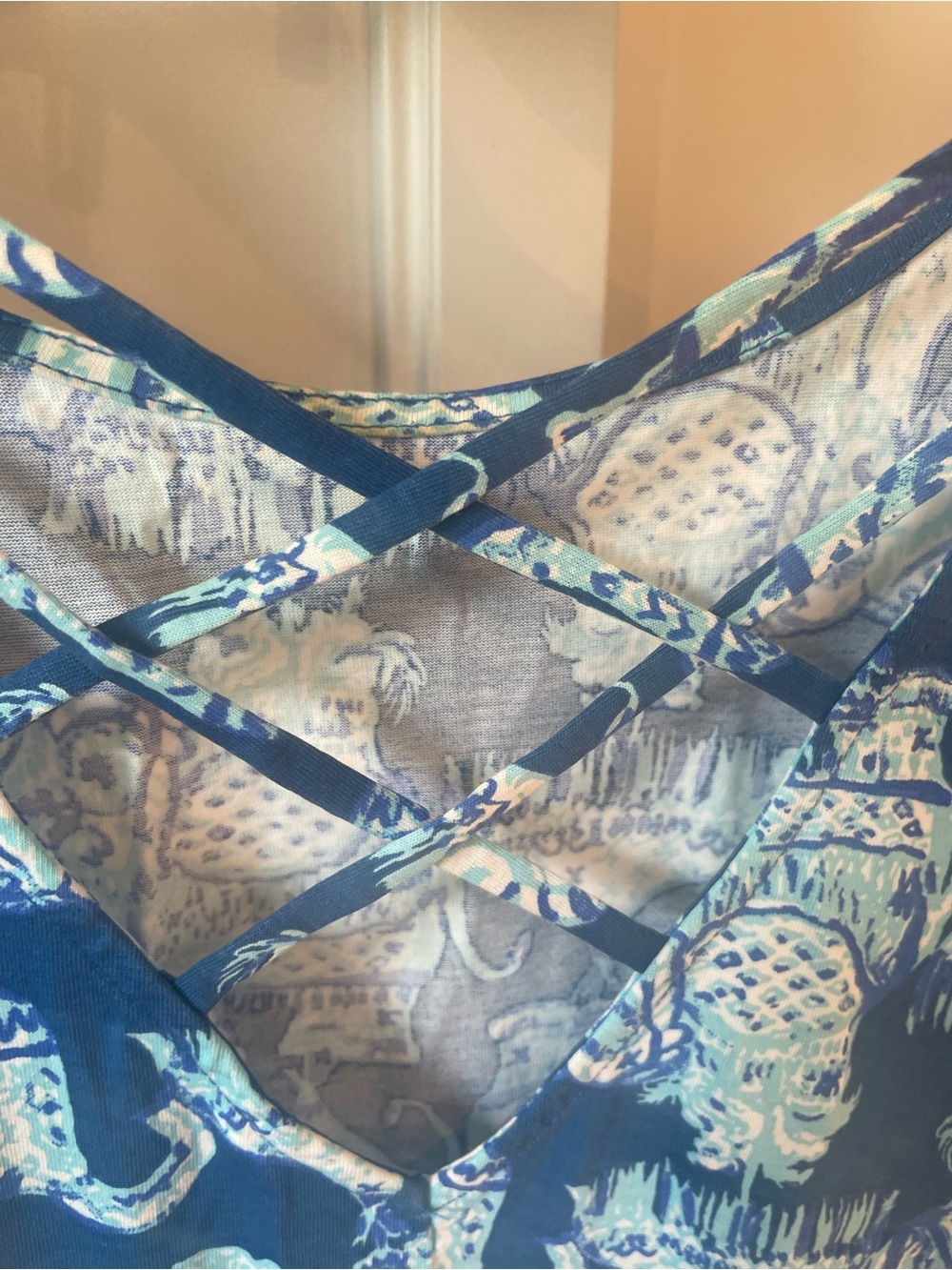 Lilly Pulitzer Navy, Light Blue and Aqua Elephant Print summer dress